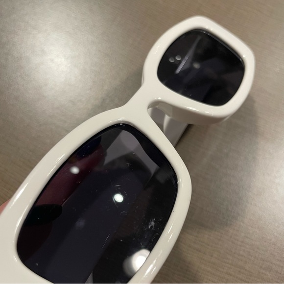 White Rectangular Sunglasses - Picture 6 of 6